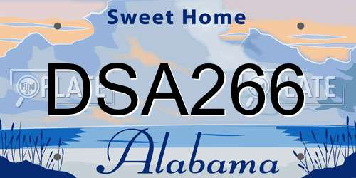 DSA266 Alabama License Plate