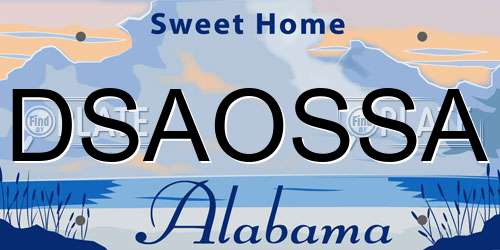 DSAOSSA Alabama License Plate
