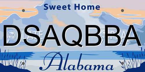 DSAQBBA Alabama License Plate