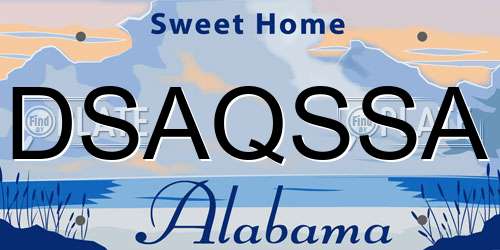 DSAQSSA Alabama License Plate