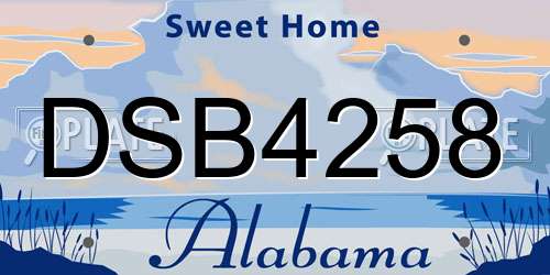 DSB4258 Alabama License Plate
