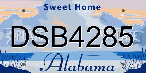 DSB4285 Alabama License Plate