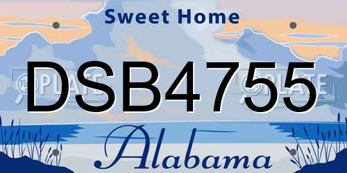 DSB4755 Alabama License Plate