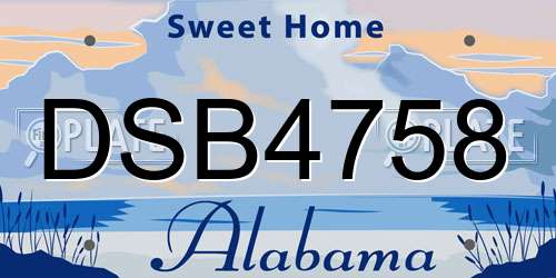 DSB4758 Alabama License Plate
