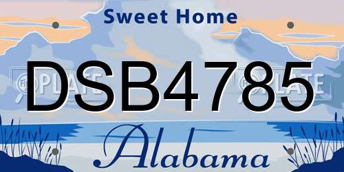 DSB4785 Alabama License Plate