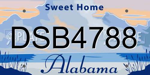 DSB4788 Alabama License Plate