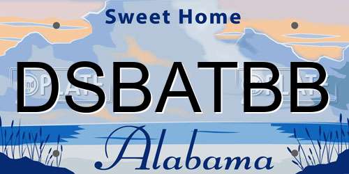 DSBATBB Alabama License Plate