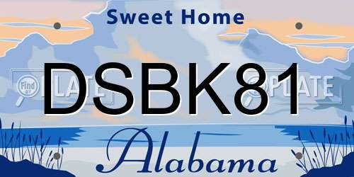 DSBK81 Alabama License Plate