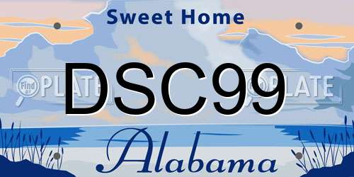 DSC99 Alabama License Plate
