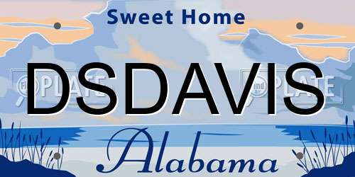 DSDAVIS Alabama License Plate