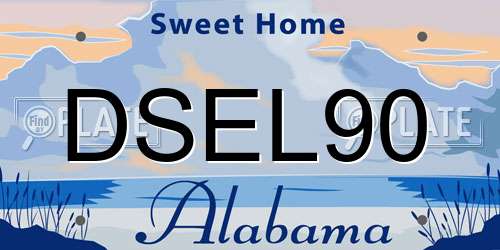 DSEL90 Alabama License Plate