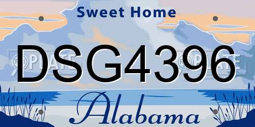 DSG4396 Alabama License Plate