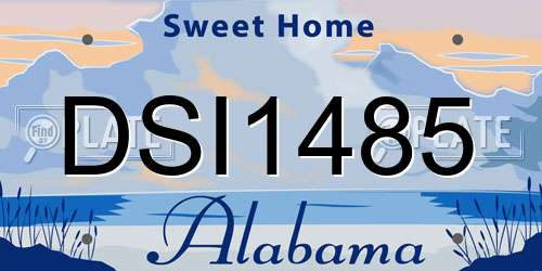 DSI1485 Alabama License Plate