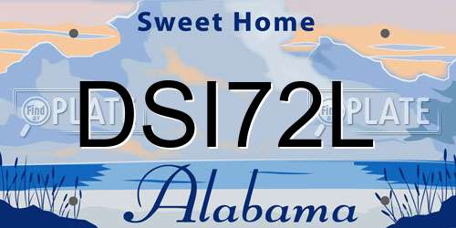DSI72L Alabama License Plate