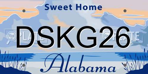 DSKG26 Alabama License Plate