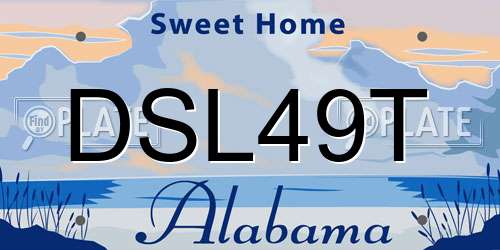 DSL49T Alabama License Plate