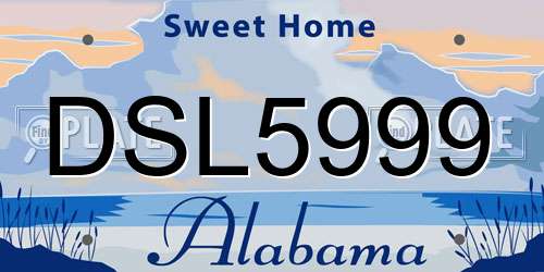 DSL5999 Alabama License Plate