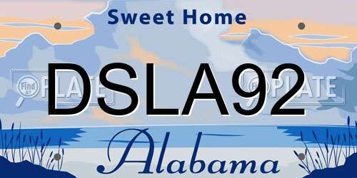 DSLA92 Alabama License Plate