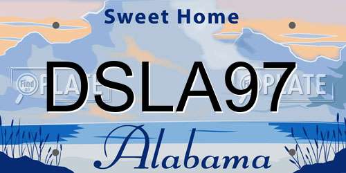 DSLA97 Alabama License Plate