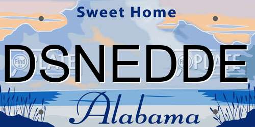 DSNEDDE Alabama License Plate