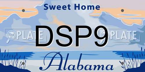 DSP9 Alabama License Plate
