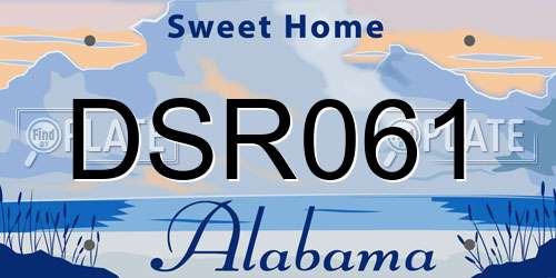 DSR061 Alabama License Plate