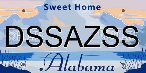 DSSAZSS Alabama License Plate