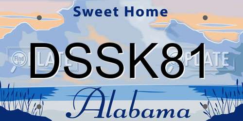 DSSK81 Alabama License Plate