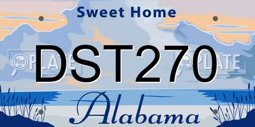 DST270 Alabama License Plate