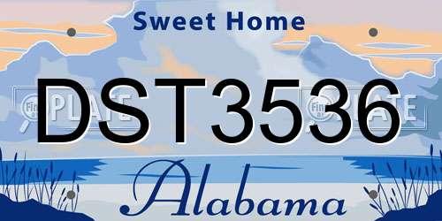 DST3536 Alabama License Plate