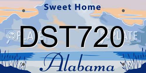 DST720 Alabama License Plate