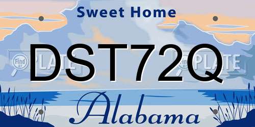 DST72Q Alabama License Plate