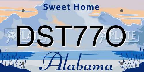 DST77O Alabama License Plate
