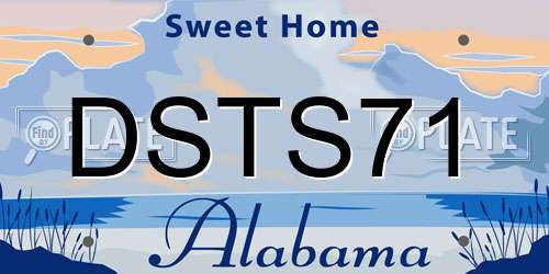 DSTS71 Alabama License Plate