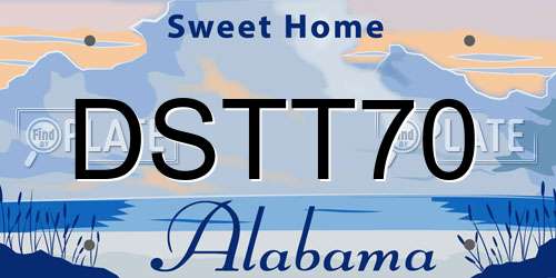 DSTT70 Alabama License Plate