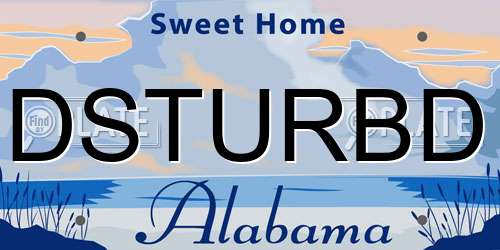 DSTURBD Alabama License Plate