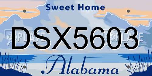 DSX5603 Alabama License Plate