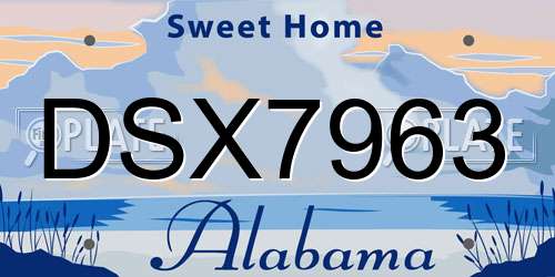 DSX7963 Alabama License Plate