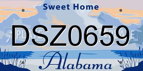DSZ0659 Alabama License Plate