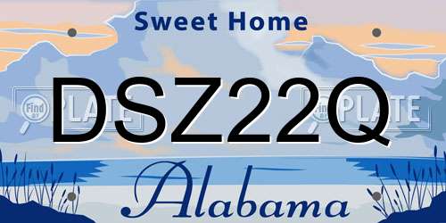 DSZ22Q Alabama License Plate