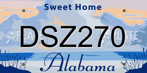 DSZ270 Alabama License Plate