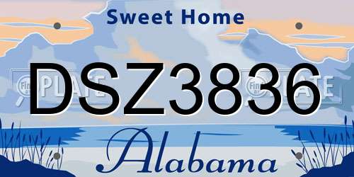DSZ3836 Alabama License Plate