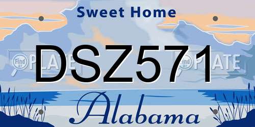 DSZ571 Alabama License Plate
