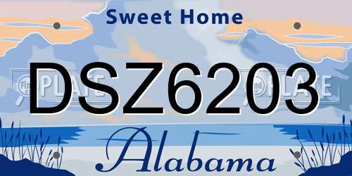 DSZ6203 Alabama License Plate