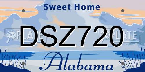 DSZ720 Alabama License Plate