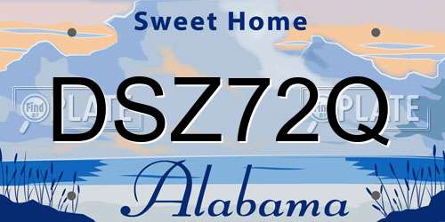 DSZ72Q Alabama License Plate