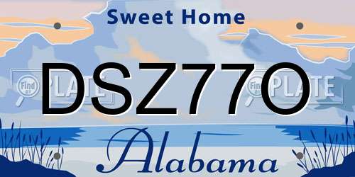 DSZ77O Alabama License Plate