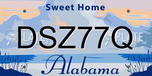 DSZ77Q Alabama License Plate