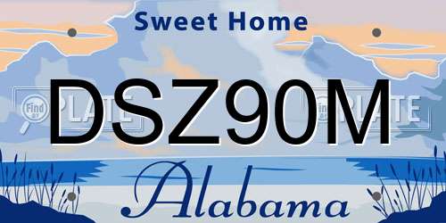 DSZ90M Alabama License Plate
