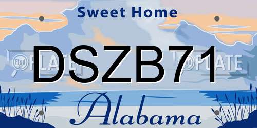 DSZB71 Alabama License Plate